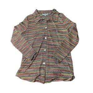 Multi-color Striped Button Down